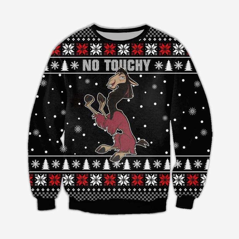 No Touchy Knitting Pattern Print Ugly Christmas Sweater