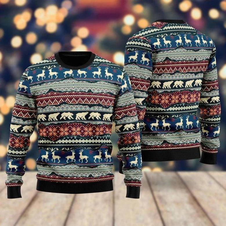 Nordic Style Fabric Patchwork Christmas Pattern Ugly Christmas Sweater For Men & Women