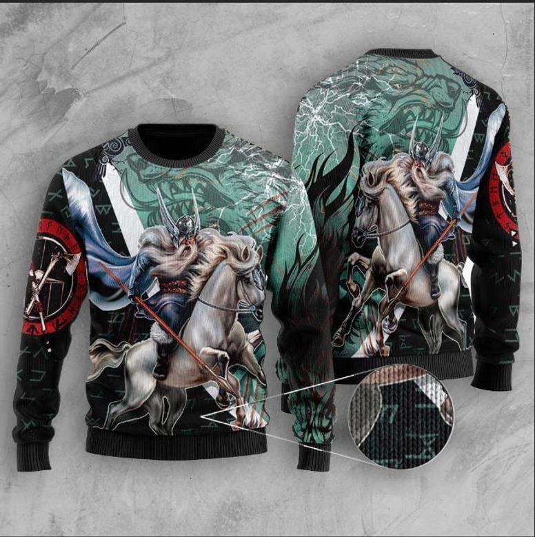 Odin And Sleipnir Viking Ugly Christmas Sweater