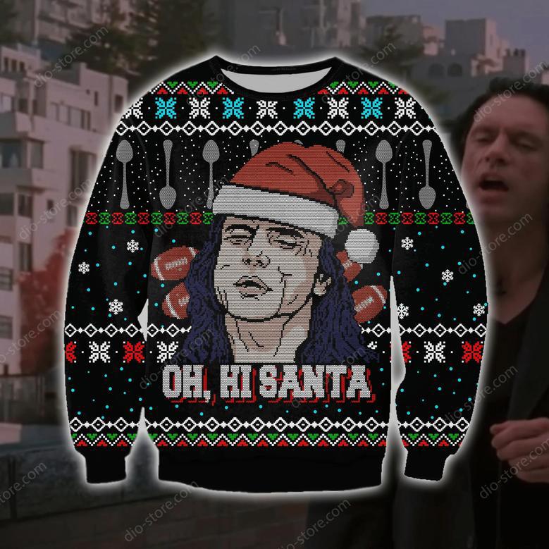 Oh Hi Santa Knitting Pattern Print Ugly Christmas Sweater