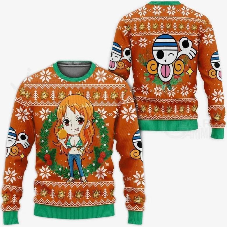 One Piece Anime Chibi Cute Nico Robin Custom Ugly Christmas Sweater, Jumpers