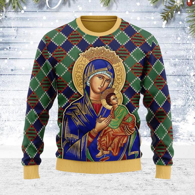 Our Lady of Perpetual Help Crowned Christmas Sweater