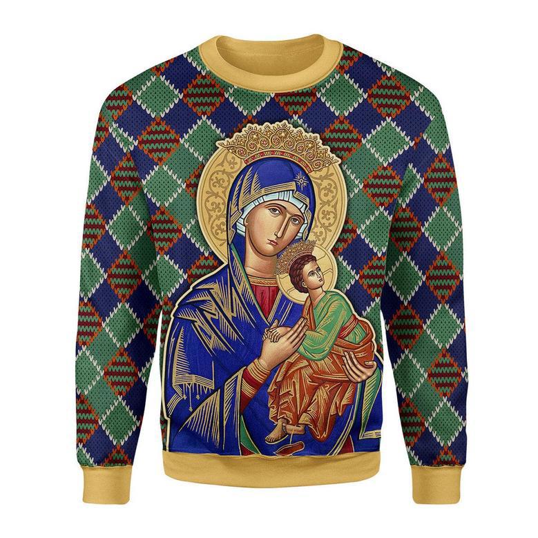 Our Lady of Perpetual Help Crowned Christmas Sweater