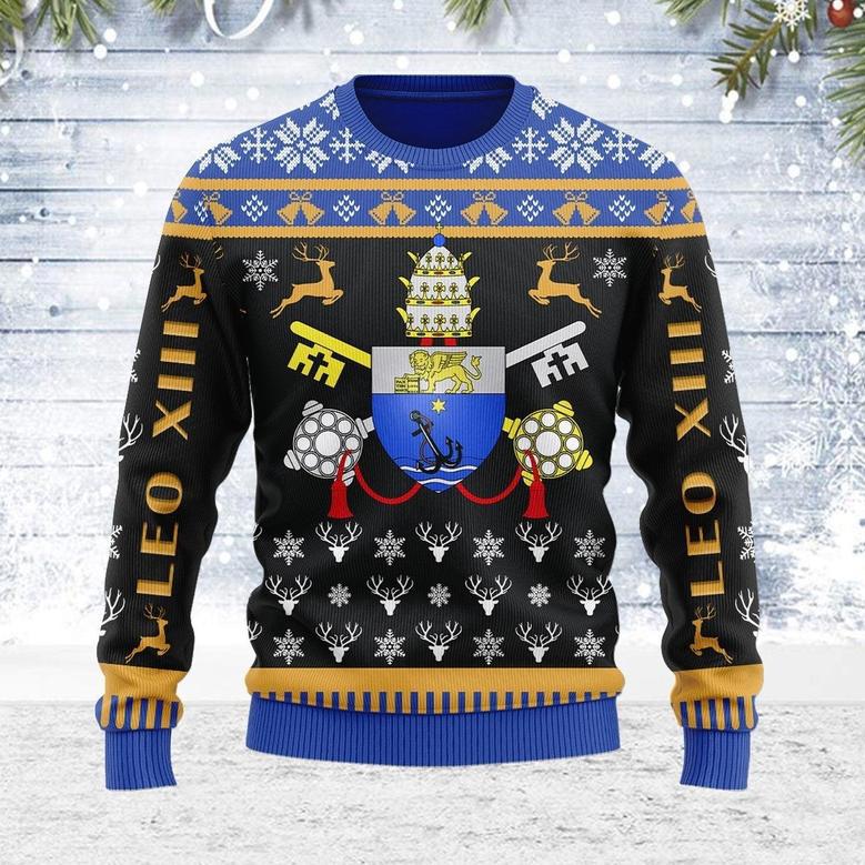 Pope Pius X Coat of Arms Ugly Christmas Sweater