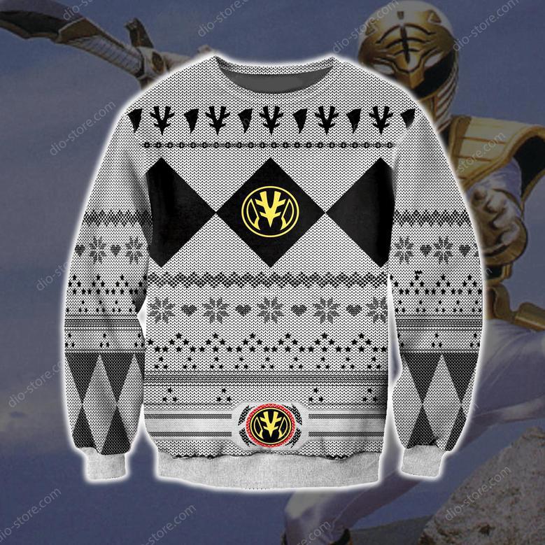 Power Rangers Knitting Pattern Print Ugly Christmas Sweater