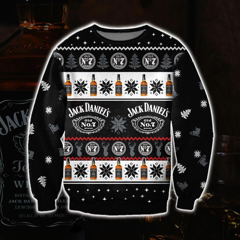 Printed Jack Daniel'S Whiskey Ugly Christmas Sweater