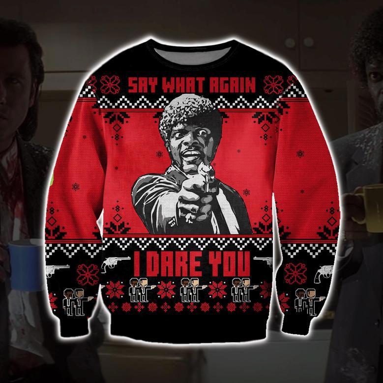 Pulp Fiction Print Ugly Christmas Sweater