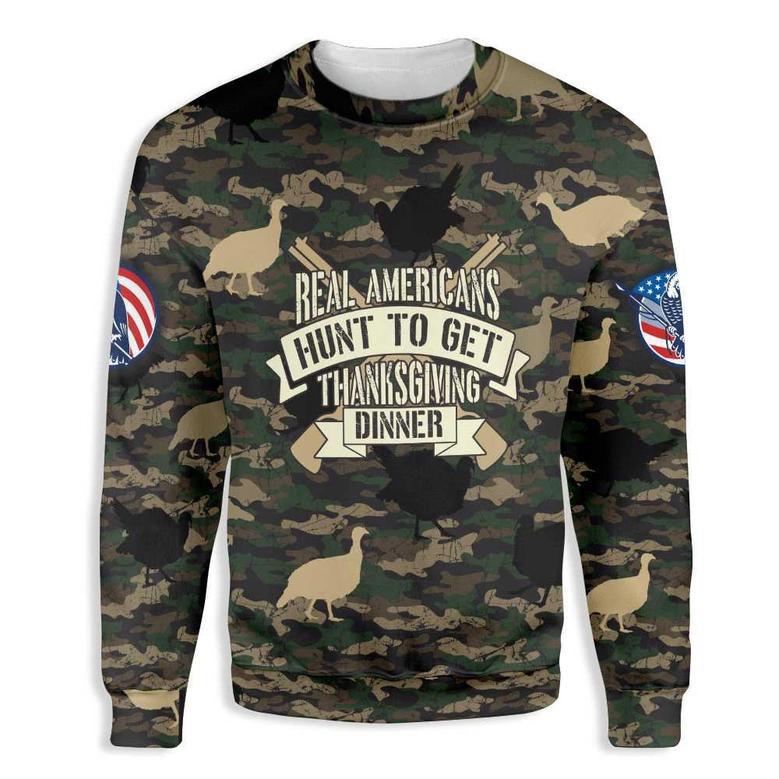 Real Americans Turkey Hunting For Thanksgiving Ugly Christmas Sweater