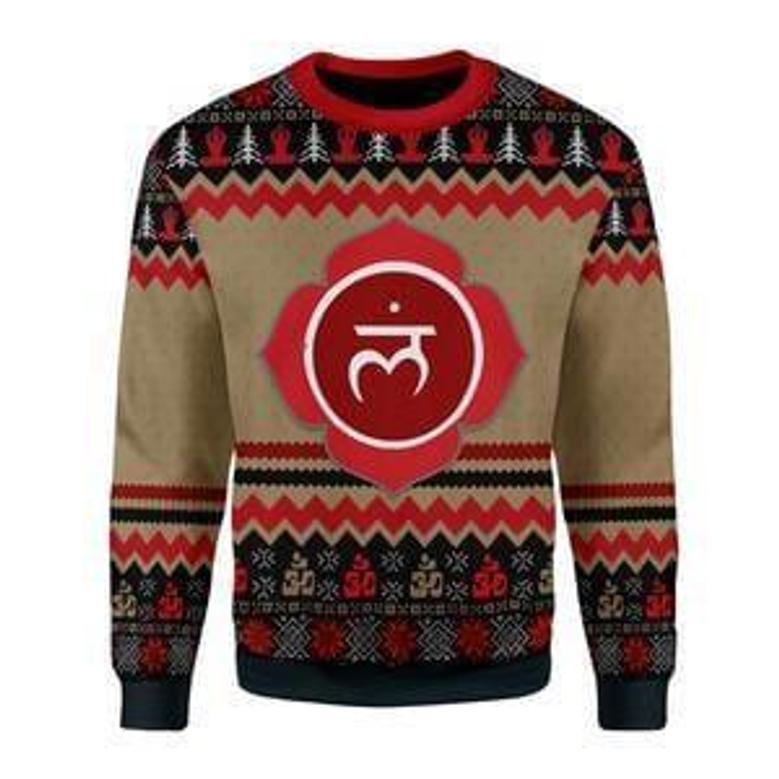 Root Chakra Ugly Christmas Sweater