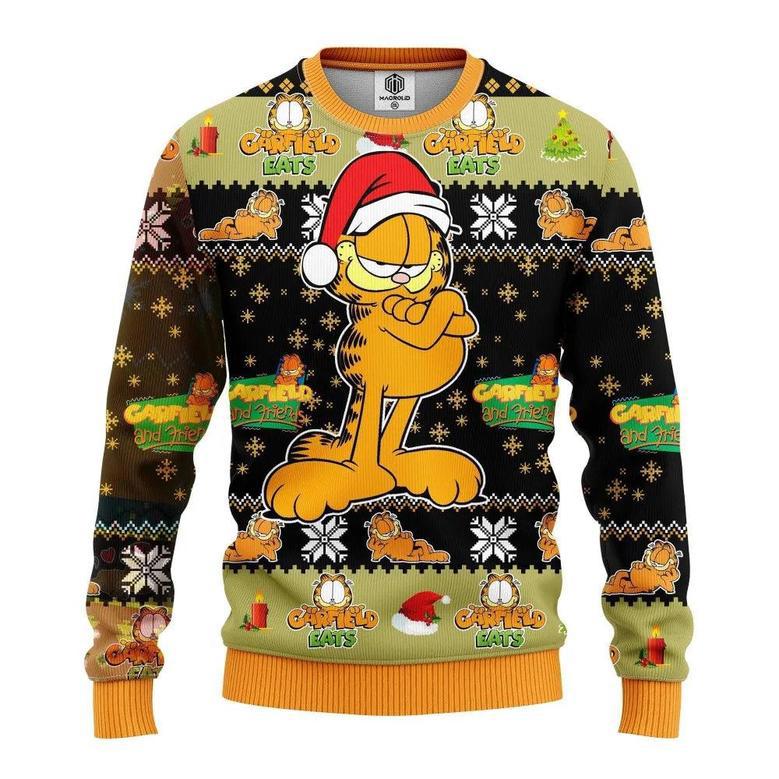 Santa Garfield Cat Ugly Christmas Sweater, Jumper