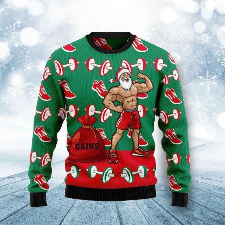 Santa Gym Ugly Christmas Sweater