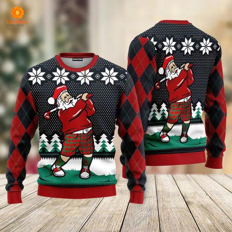 Santa Love Golf Ugly Christmas Sweater For Men & Women