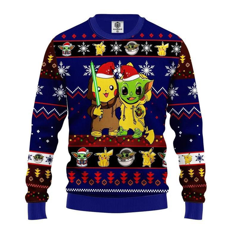 Santa Pikachu And Baby Yoda Ugly Christmas Sweater, Jumper