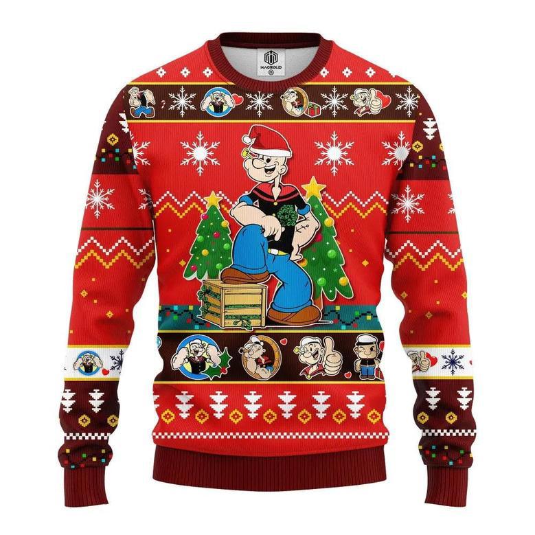 Santa Popeye Strong Merry Xmas Ugly Christmas Sweater, Jumper