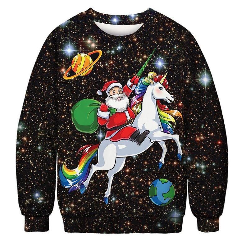 Santa Unicorn Ugly Christmas Sweater