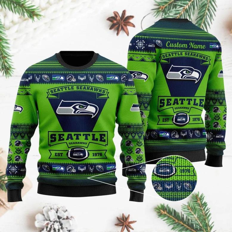 Seattle Seahawks Football Team Ugly Christmas Sweater, Jumpers