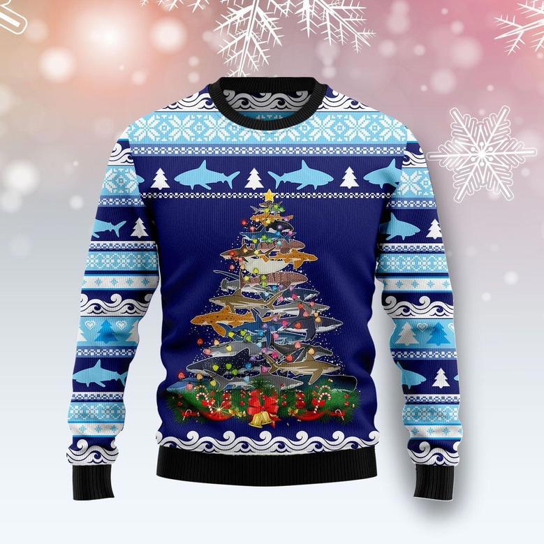 Shark Christmas Tree Ugly Christmas Sweater