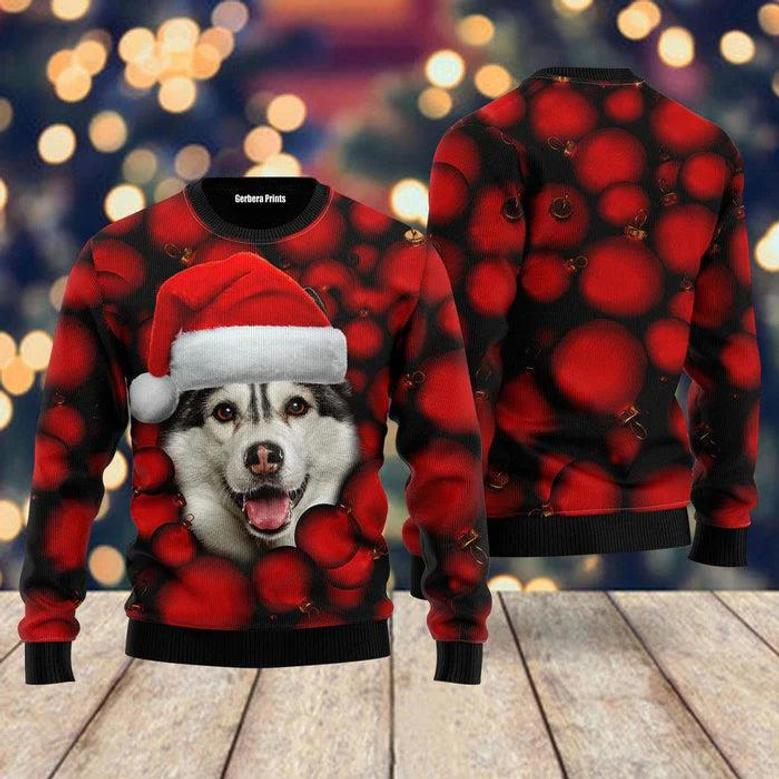 Siberian Husky Ornament Ugly Christmas Sweater For Men & Women