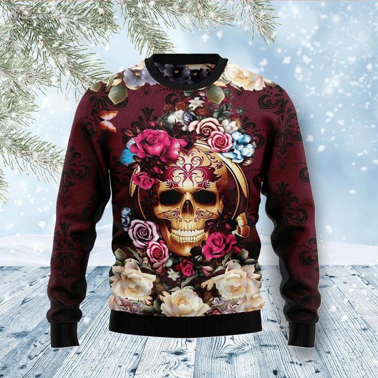 Skull FLower Ugly Christmas Sweater