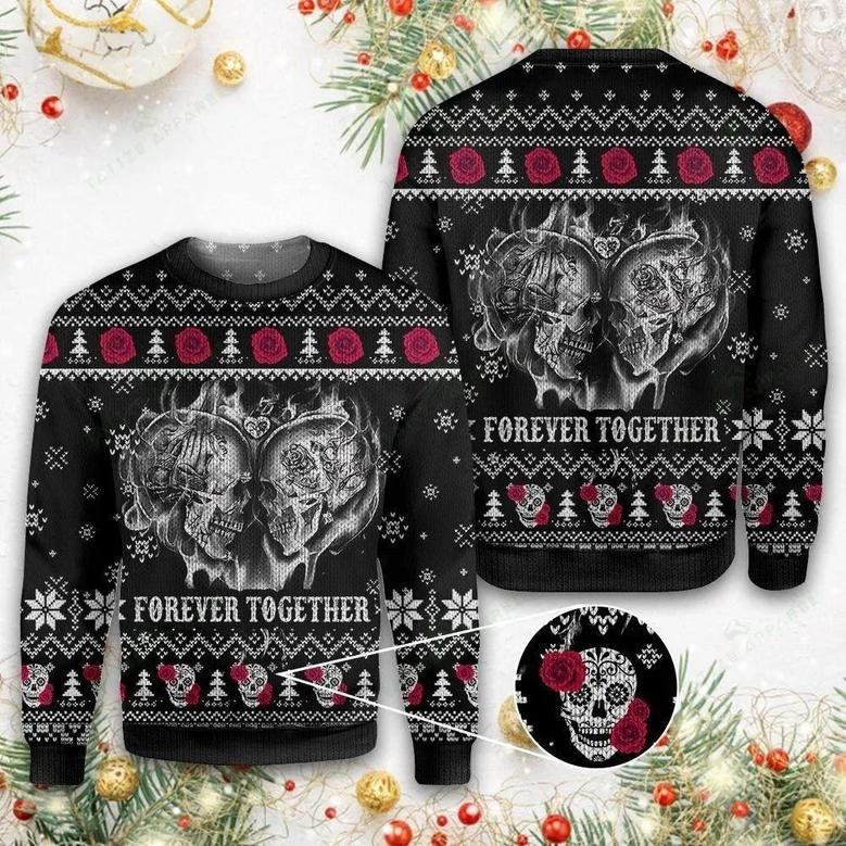 Skull Forever Together Ugly Christmas Sweater, Jumper