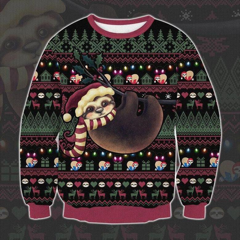 Slo Ho Ho Sloth Ugly Christmas Sweater