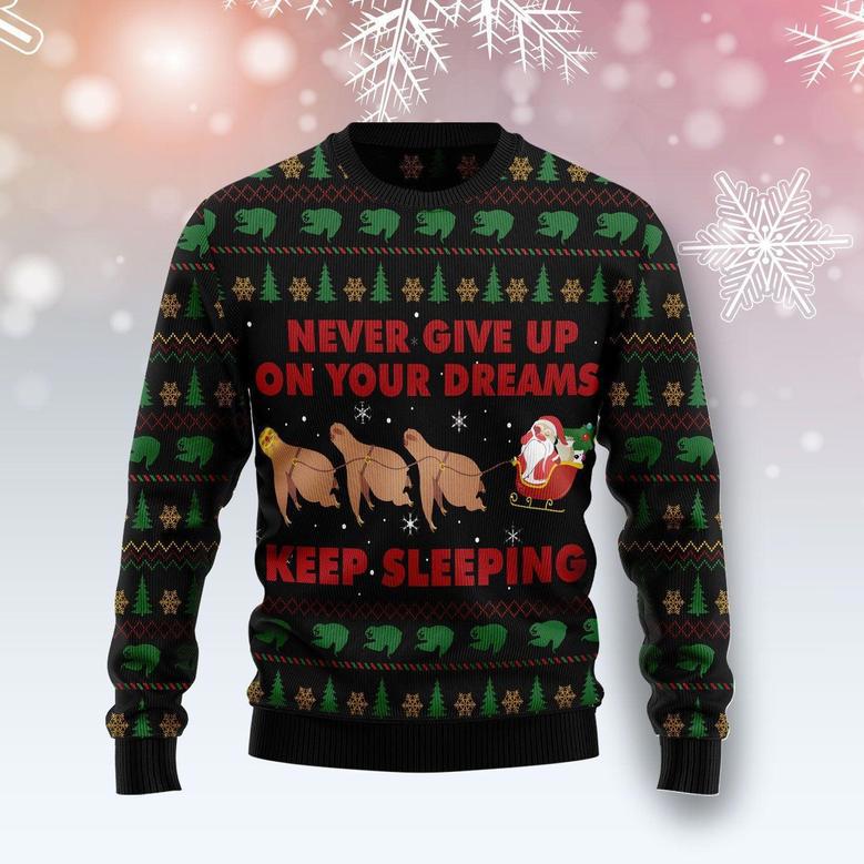 Sloth Keep Sleeping Ugly Christmas Sweater