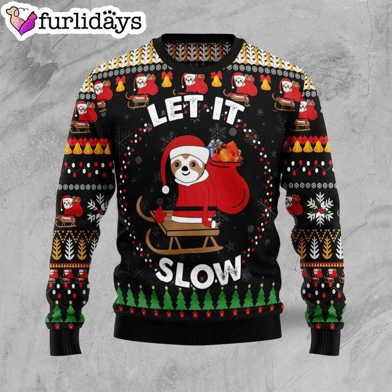 Sloth Let It Slow Ugly Christmas Sweater, Jumper – Best Xmas Gifts