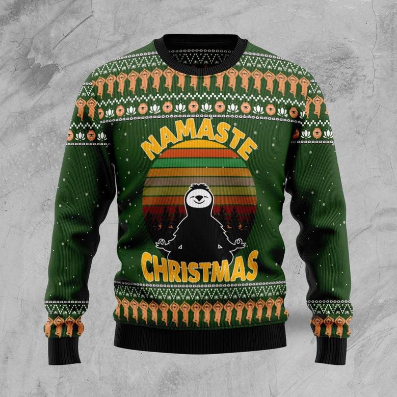 Sloth Namaste Ugly Christmas Sweater