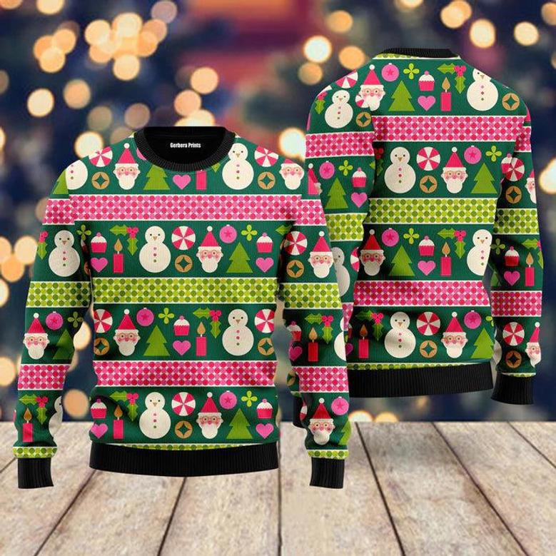 Snowman Santa In Green Ugly Christmas Sweater For Men & Women