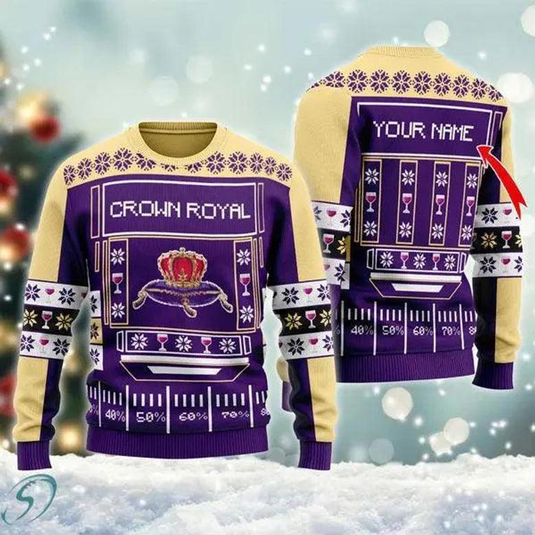 Snowy Crown Royal Ugly Christmas Sweater, Jumpers