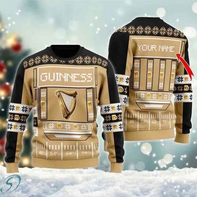 Snowy Guinness Beer Ugly Christmas Sweater, Jumpers