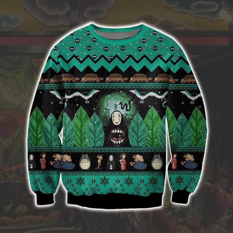 Spirited Away & Totoro Print Ugly Christmas Sweater