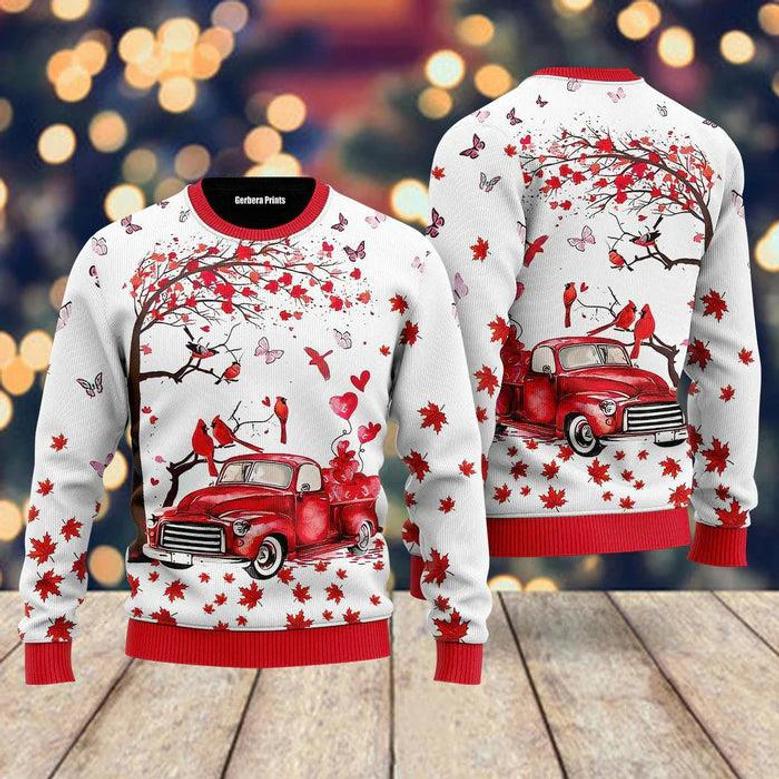 Spring Red Truck Ugly Christmas Sweater For Men & Women