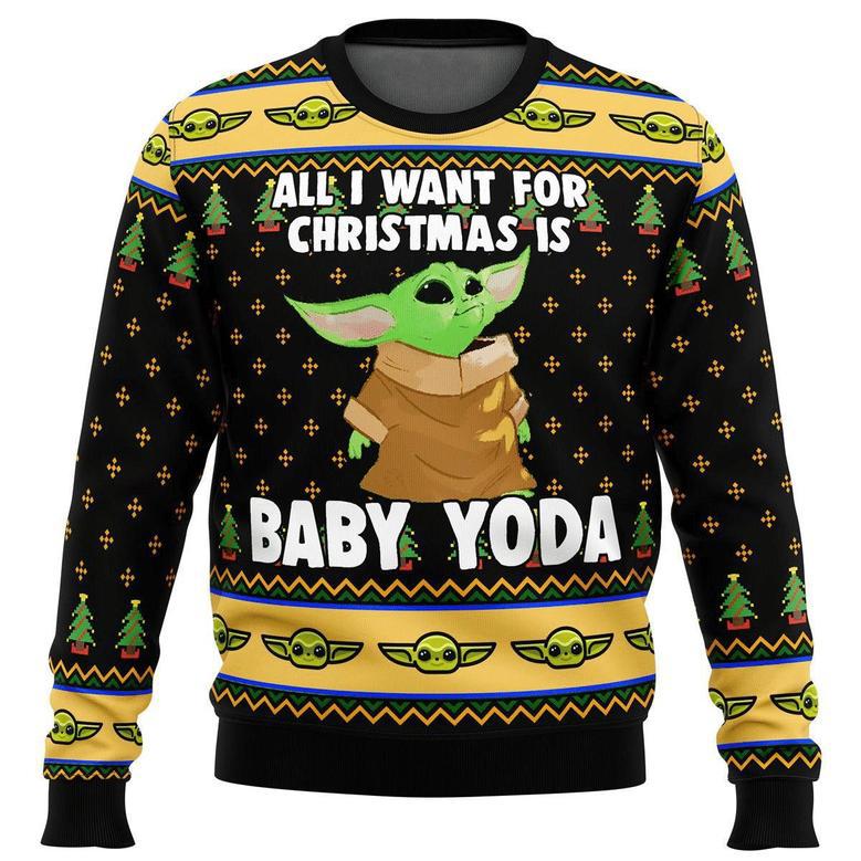 Star Wars Baby Yoda All I Want Mandalorion Ugly Sweater Gifts