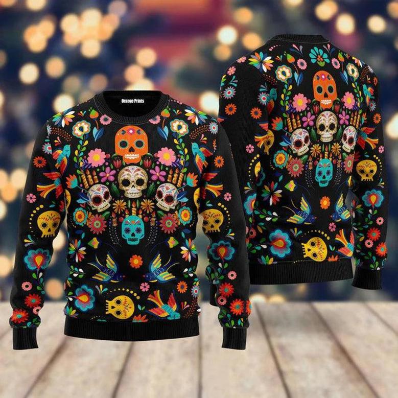 Sugar Skull Ugly Christmas Sweater For Men & Women