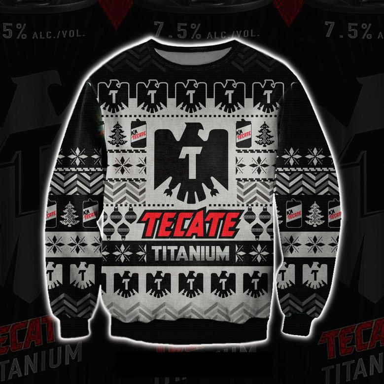 Tecate Titanium Beer All Over Print Ugly Christmas Sweater