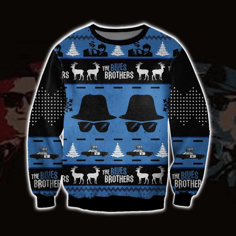 The Blues Brothers Print Ugly Christmas Sweater