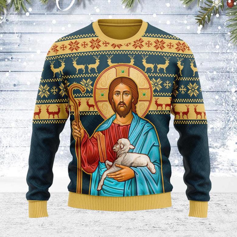 The Good Shepherd Artwork Christmas Sweater