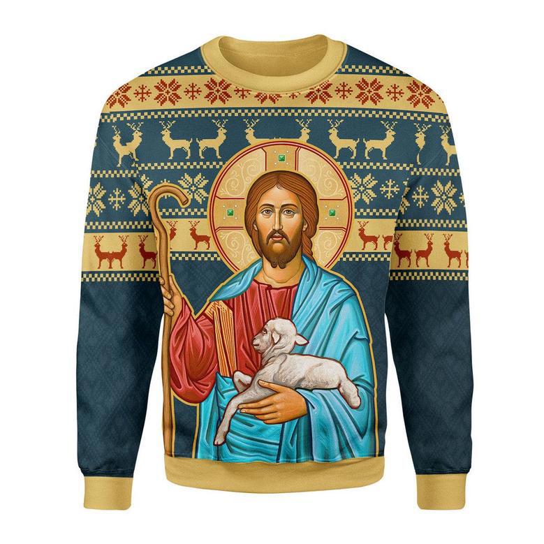 The Good Shepherd Artwork Christmas Sweater