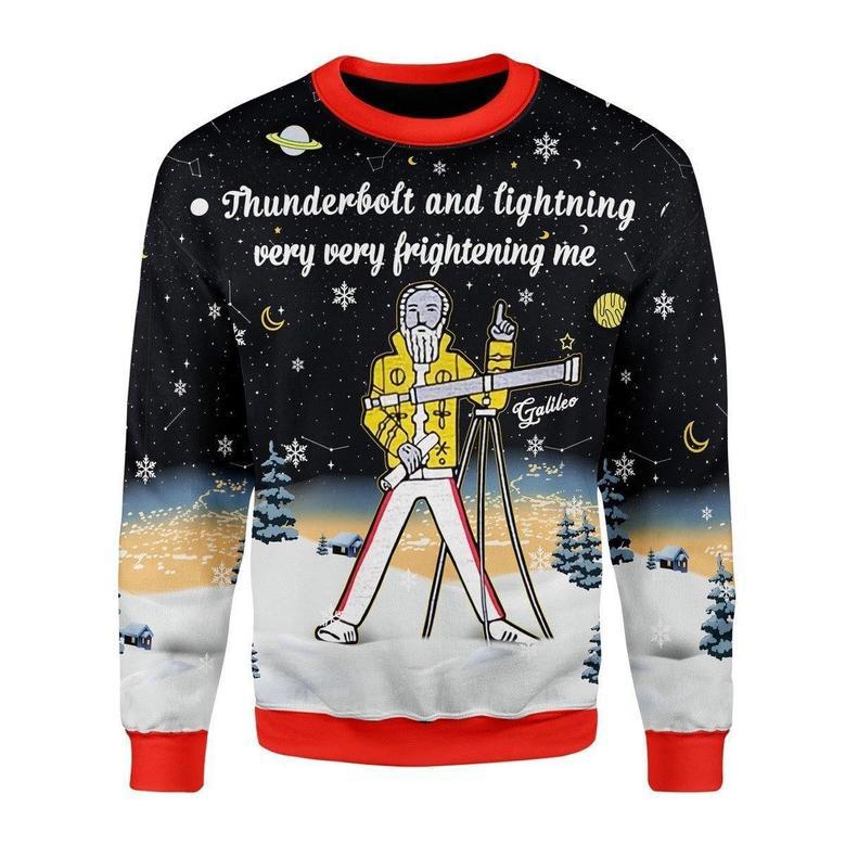 Thunder Fightening Galileo Ugly Christmas Sweater