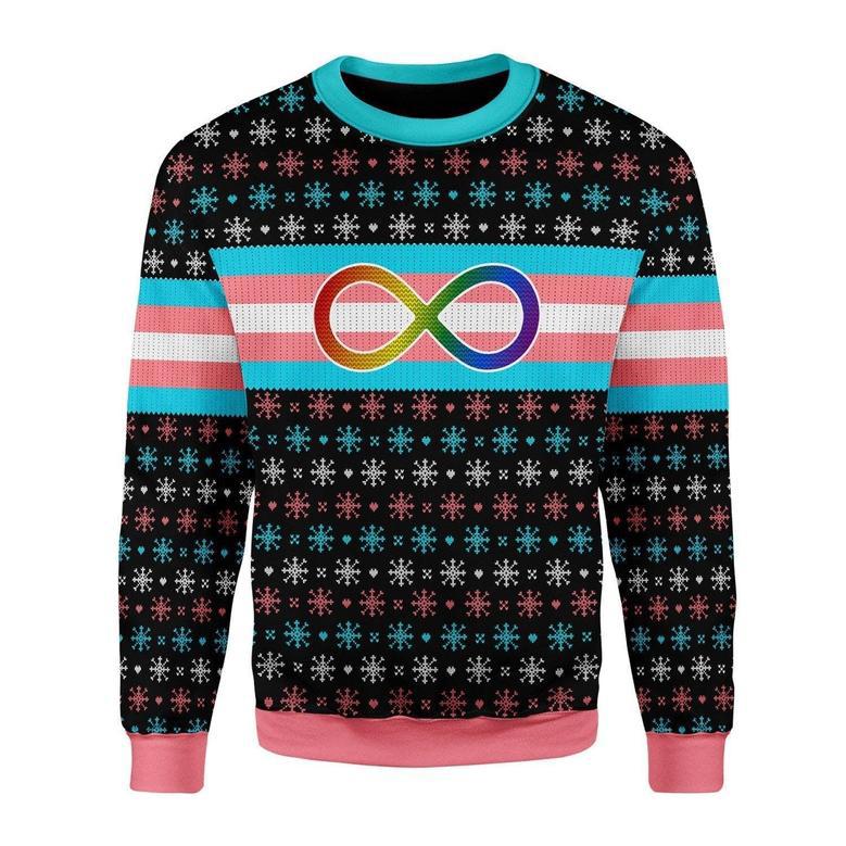 Transgender Autistic Flag Ugly Christmas Sweater