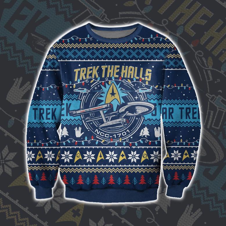 Trek The Halls Print Ugly Christmas Sweater