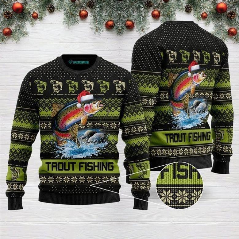 Trout Fishing For Ugly Christmas Sweater