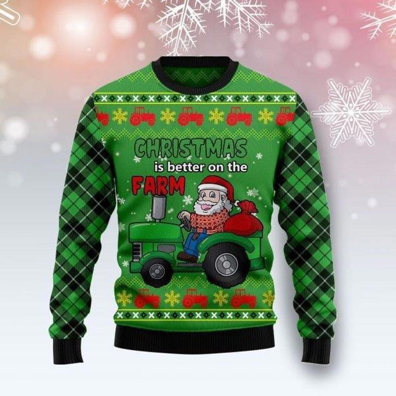 Ugly Santa Farmer Christmas Is Better On The Farm Christmas Sweater