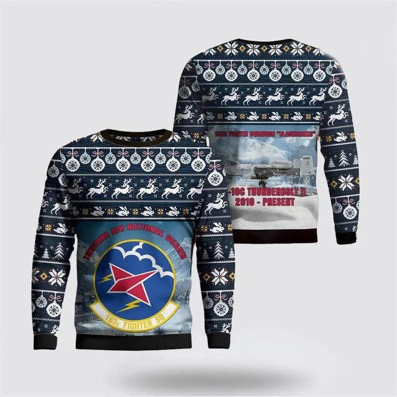 US Air Force Indiana Air National Guard Fighter Wing AOP Ugly Sweater