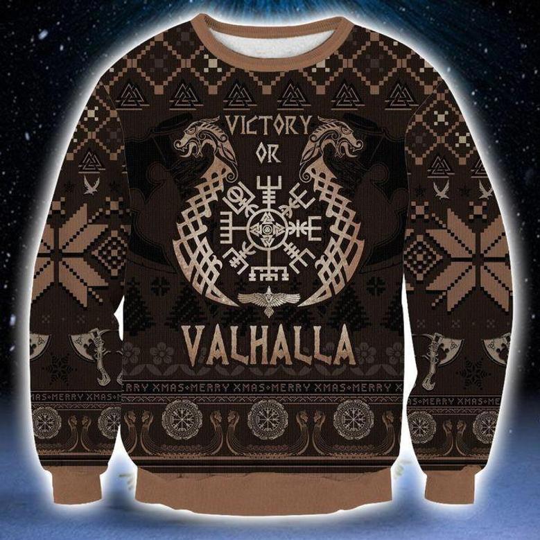 Victory Or Valhalla Ugly Christmas Sweater