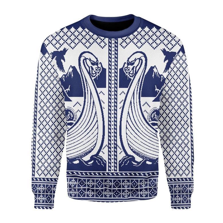 Viking Boat Ugly Christmas Sweater