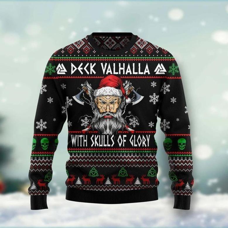 Viking Deck Valhalla Ugly Christmas Sweater