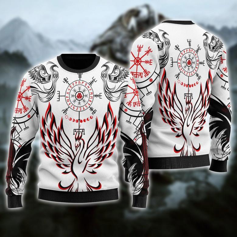 Viking Phoenix Vegvisir Ugly Christmas Sweater