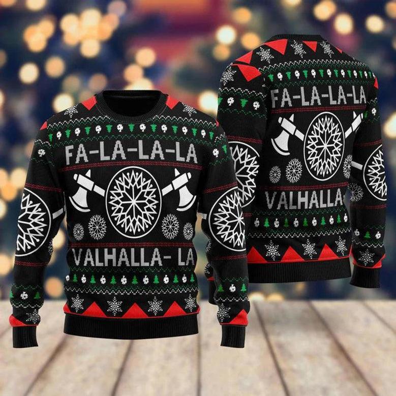 Viking Valhalla Xmas Ugly Christmas Sweater For Men & Women